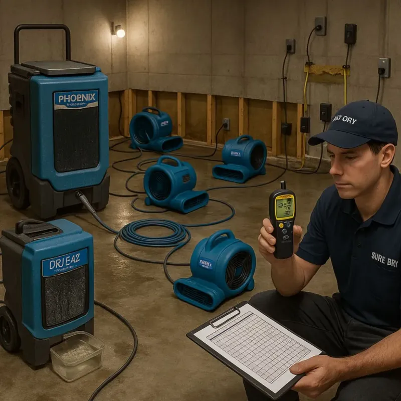 Structural Drying and Dehumidification process in Swannanoa, NC
